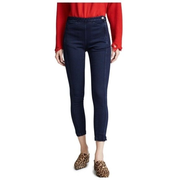 RACHEL COMEY Fetter Pants Women’s Size 2 Indigo Cropped Slim Stretch Denim - Picture 1 of 14